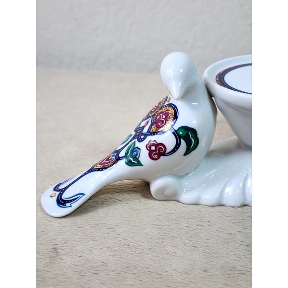 Byzantium Candle Holder Bird Bath Design 9 1/4" Elizabeth Arden Porcelain Japan - Picture 3 of 10